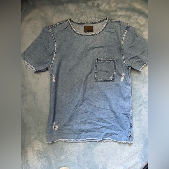 Zara Blue Denim Top - Picture 1 of 2